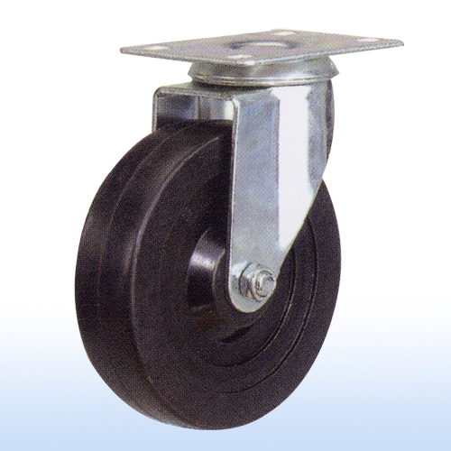 重型腳輪
5”x 1-1/4 平板活動煞車輪 
型號: B-05
5”x 1-1/4 Flat-plate Swivel Caster w/Brake
